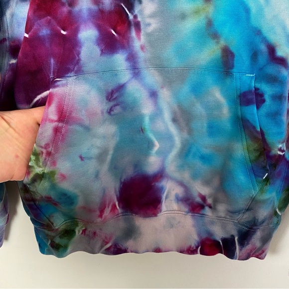 Nike Geode Tie Dye Hoodie Sweatshirt Pullover Mens Small Unisex Blue Pocket Pink - Picture 5 of 12